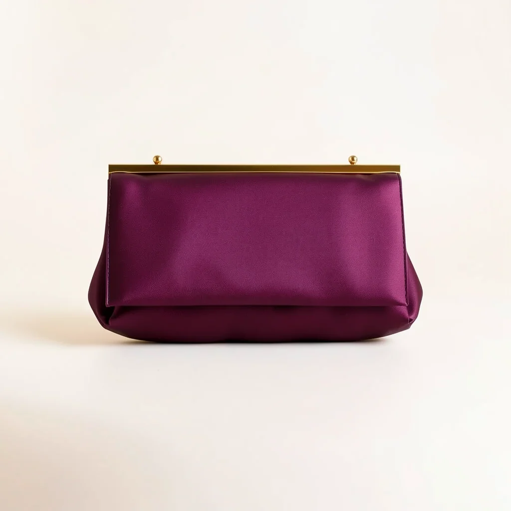 Maison Aurelle Lune Clutch in Plum