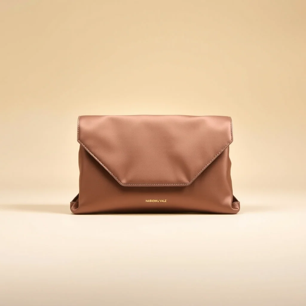Marrow & Vale Fold Clutch in Taupe