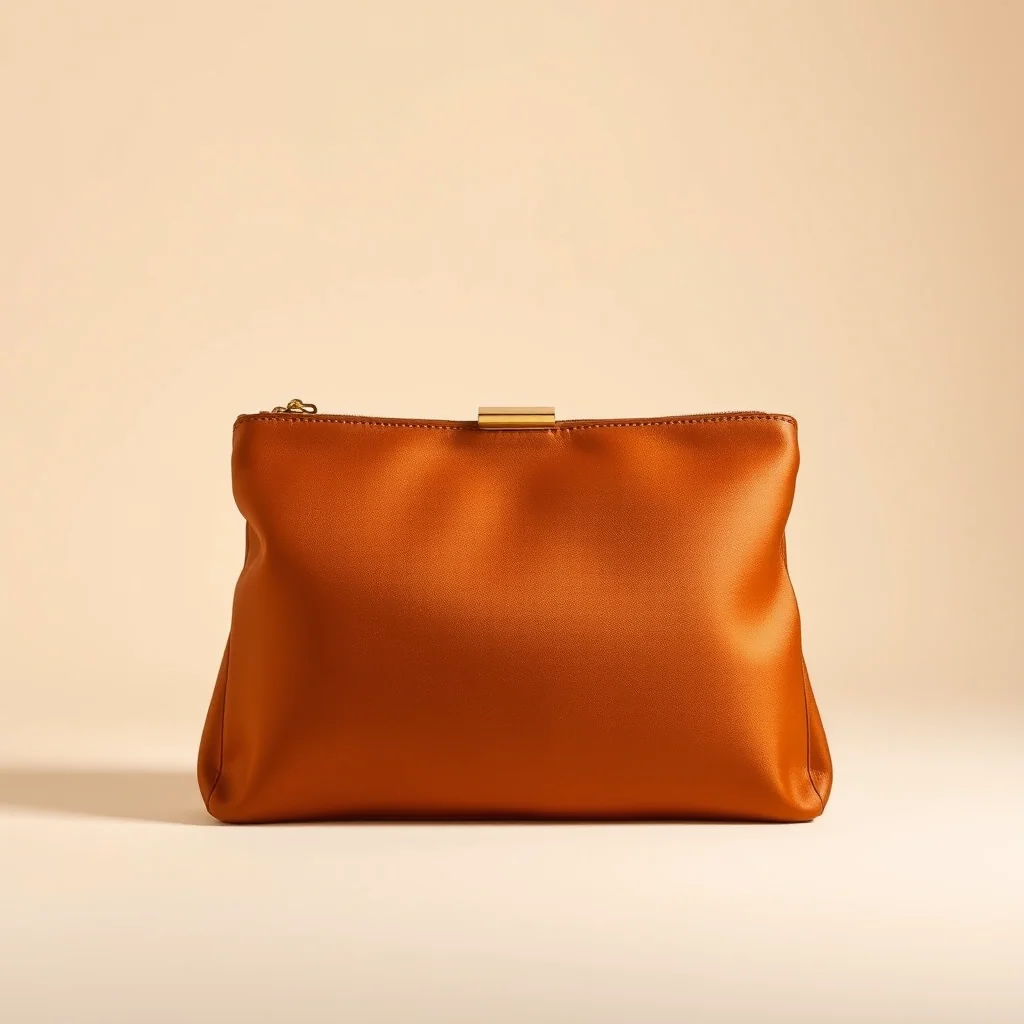 Valenne Opaline Clutch in Cognac